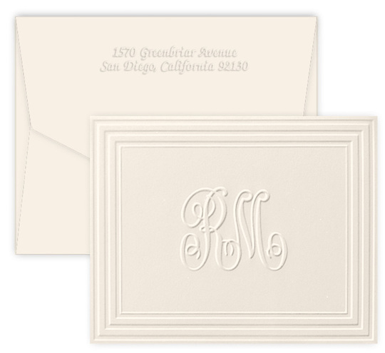 Duet Initials Folded Note Cards